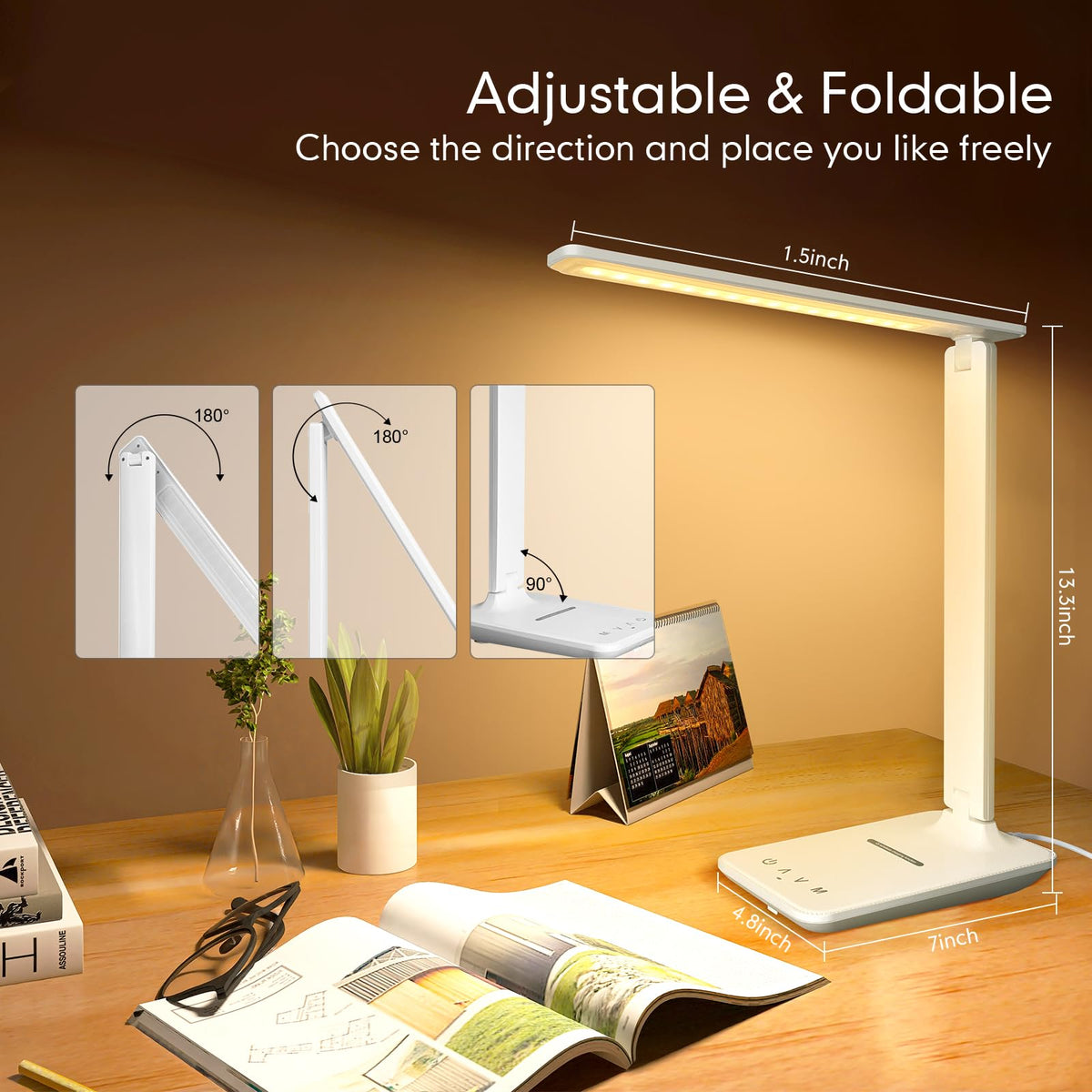 White Crown lamp built with aluminum heat sink for long-lasting performance.