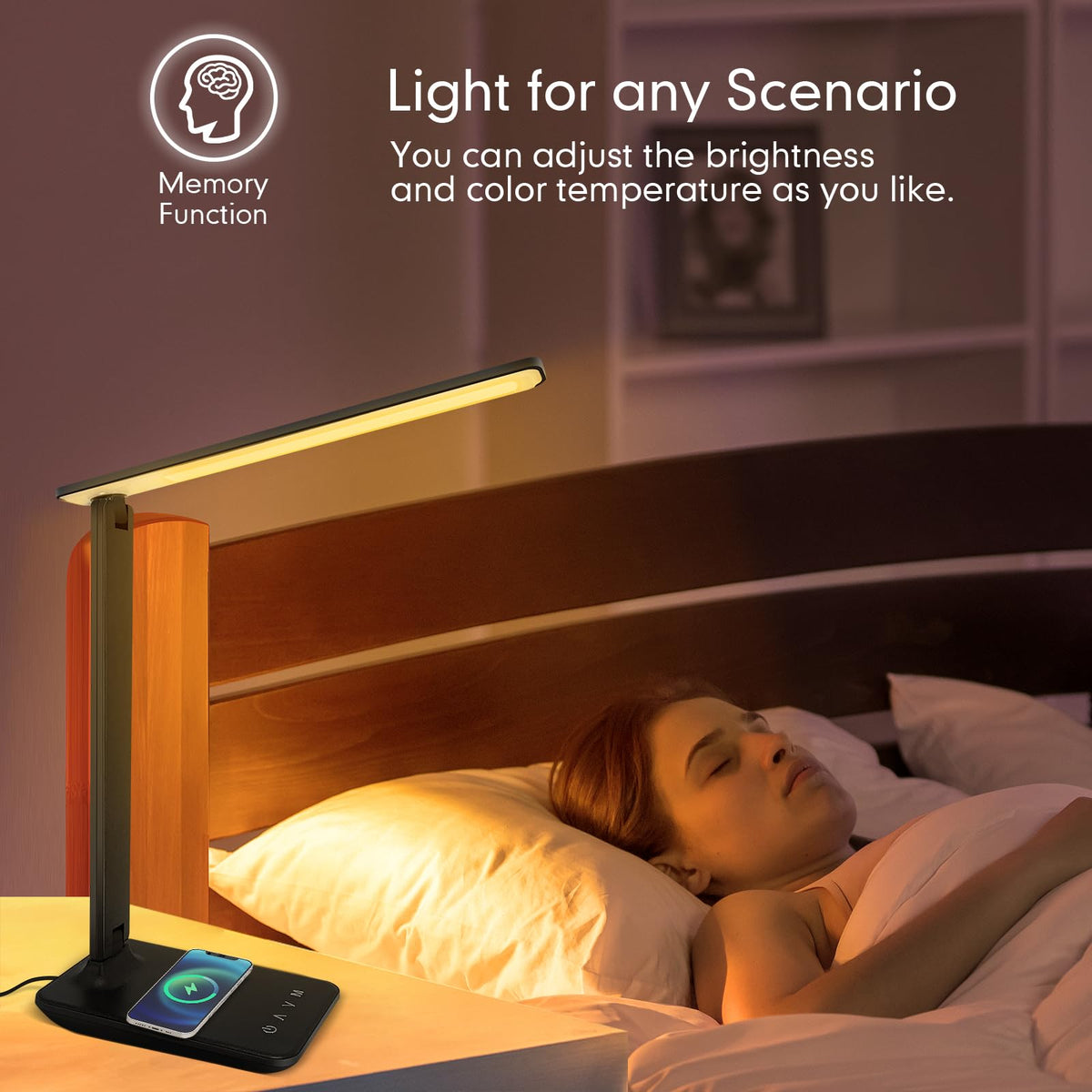 White Crown LED desk lamp folds for compact, portable use anywhere
