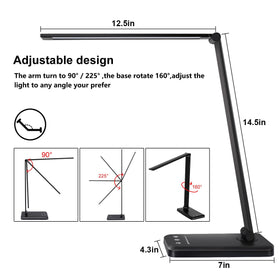 White Crown LED Desk Lamp timer function for energy savings after use.