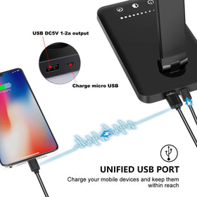 White Crown LED Desk Lamp touch controls for easy one-tap adjustments.