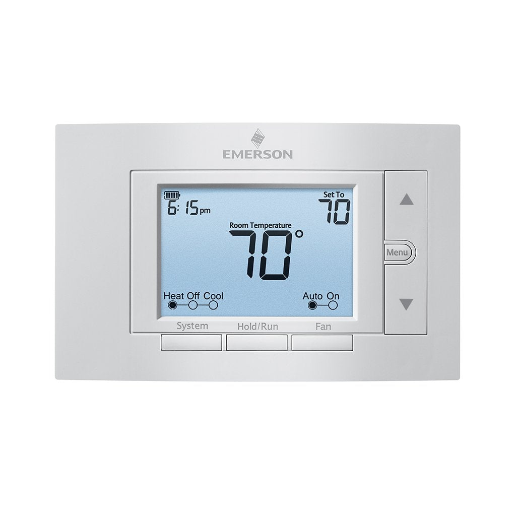 White-Rodgers Emerson 1F85U-22PR front display showing large numbers for easy viewing in dim light