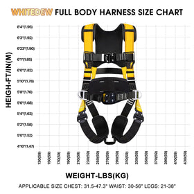 WHITEDEW safety harness is OSHA-compliant and ANSI-rated for versatile sites.