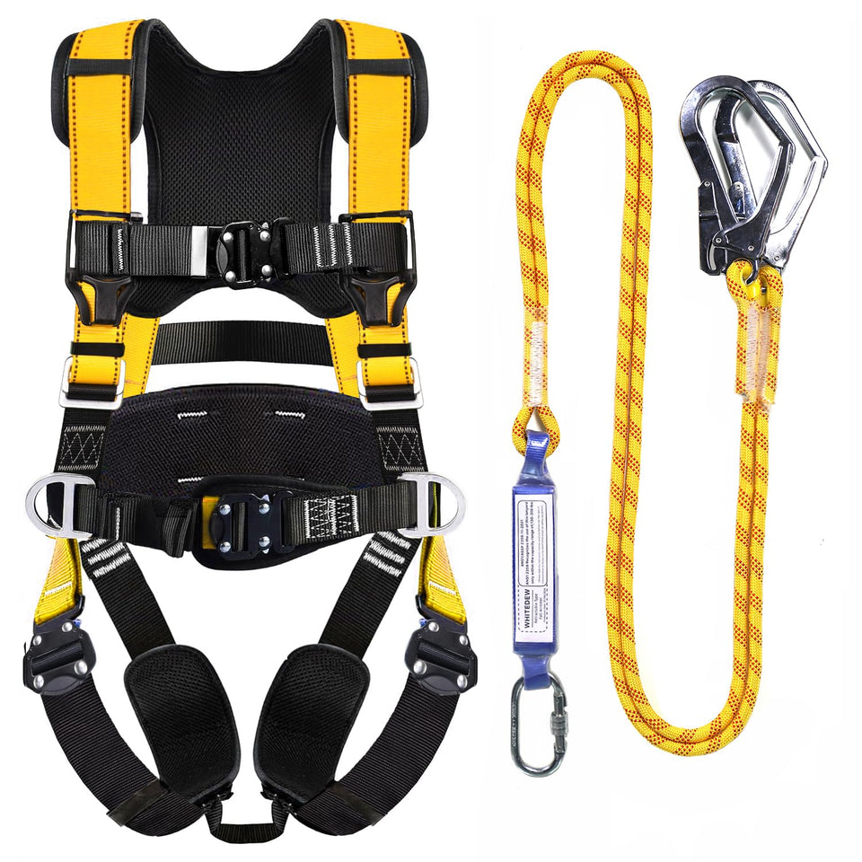 WHITEDEW harness with vented shoulder pads for breathable comfort on long days.
