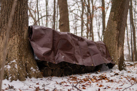 Whiteduck tarp used as a boat cover in wet conditions
