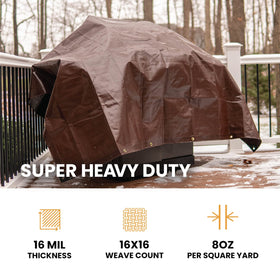 WHITEDUCK tarp edge reinforcement adds strength under heavy use