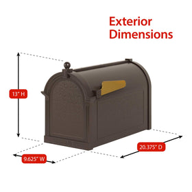 Whitehall Deluxe Mailbox close-up details reveal handcrafted finish and decorative accents.