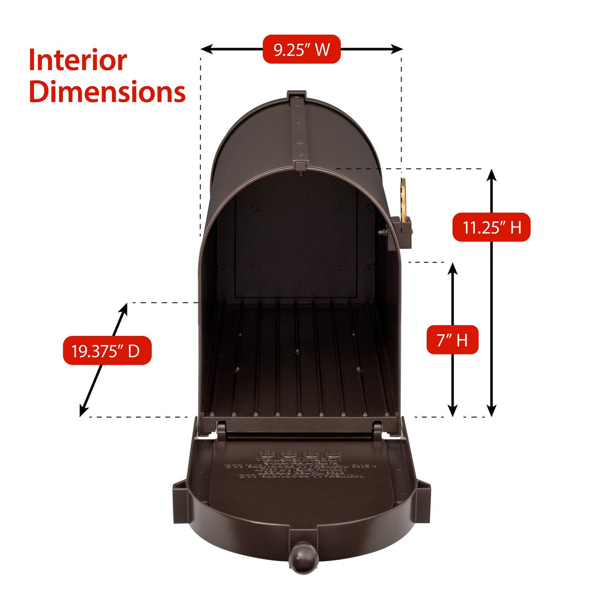 Whitehall Deluxe Mailbox delivery includes order form for free custom plaques.