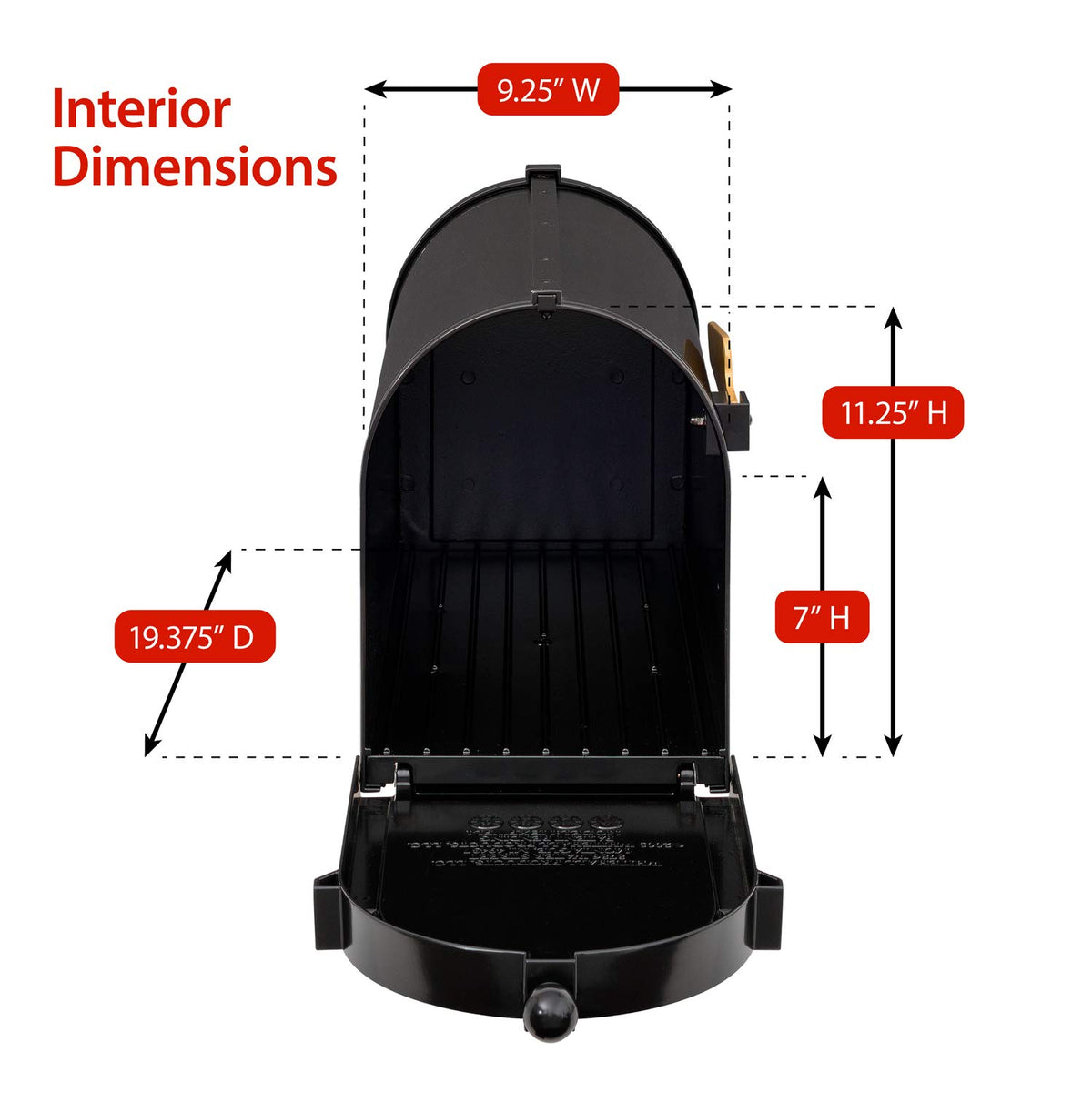 Whitehall Deluxe Mailbox Package Black mail slot and parcel capacity