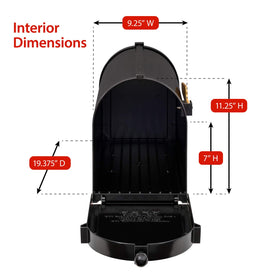 Whitehall Deluxe Mailbox Package Black mail slot and parcel capacity