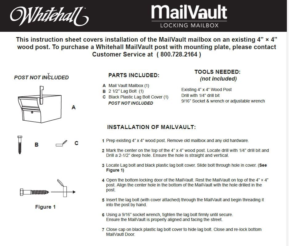 Whitehall MailVault security features deter theft while protecting mail