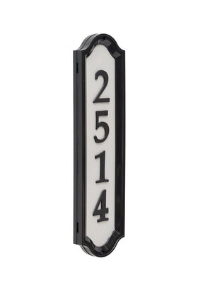 Whitehall Nite Bright address sign back view showing legibility from the curb