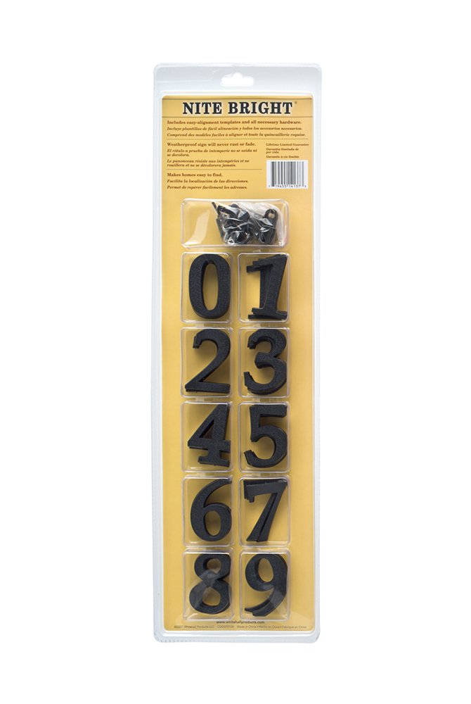 Whitehall Nite Bright address sign mailbox mount placement for curbside visibility