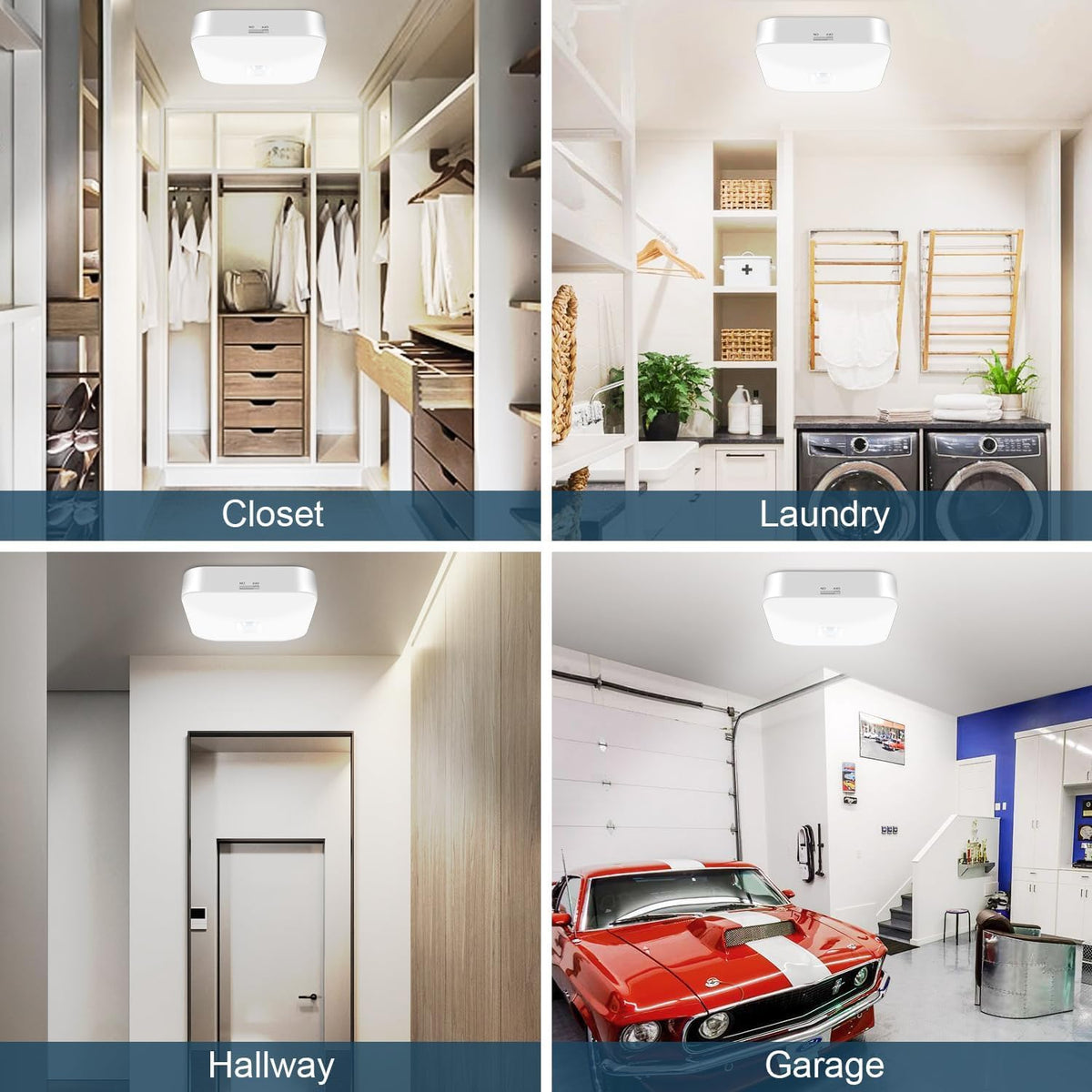 WhitePoplar indoor/outdoor ceiling light suits garages and balconies.