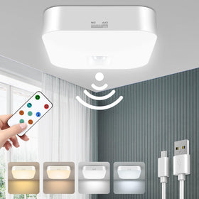 WhitePoplar motion sensor ceiling light with remote for convenient control