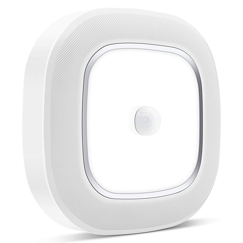 WhitePoplar motion sensor ceiling light during installation showing quick setup