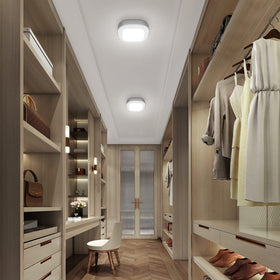 WhitePoplar motion sensor ceiling light in pantry lighting shelves evenly