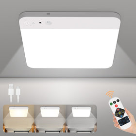 WhitePoplar rechargeable motion sensor ceiling light mounted for hands-free closet lighting