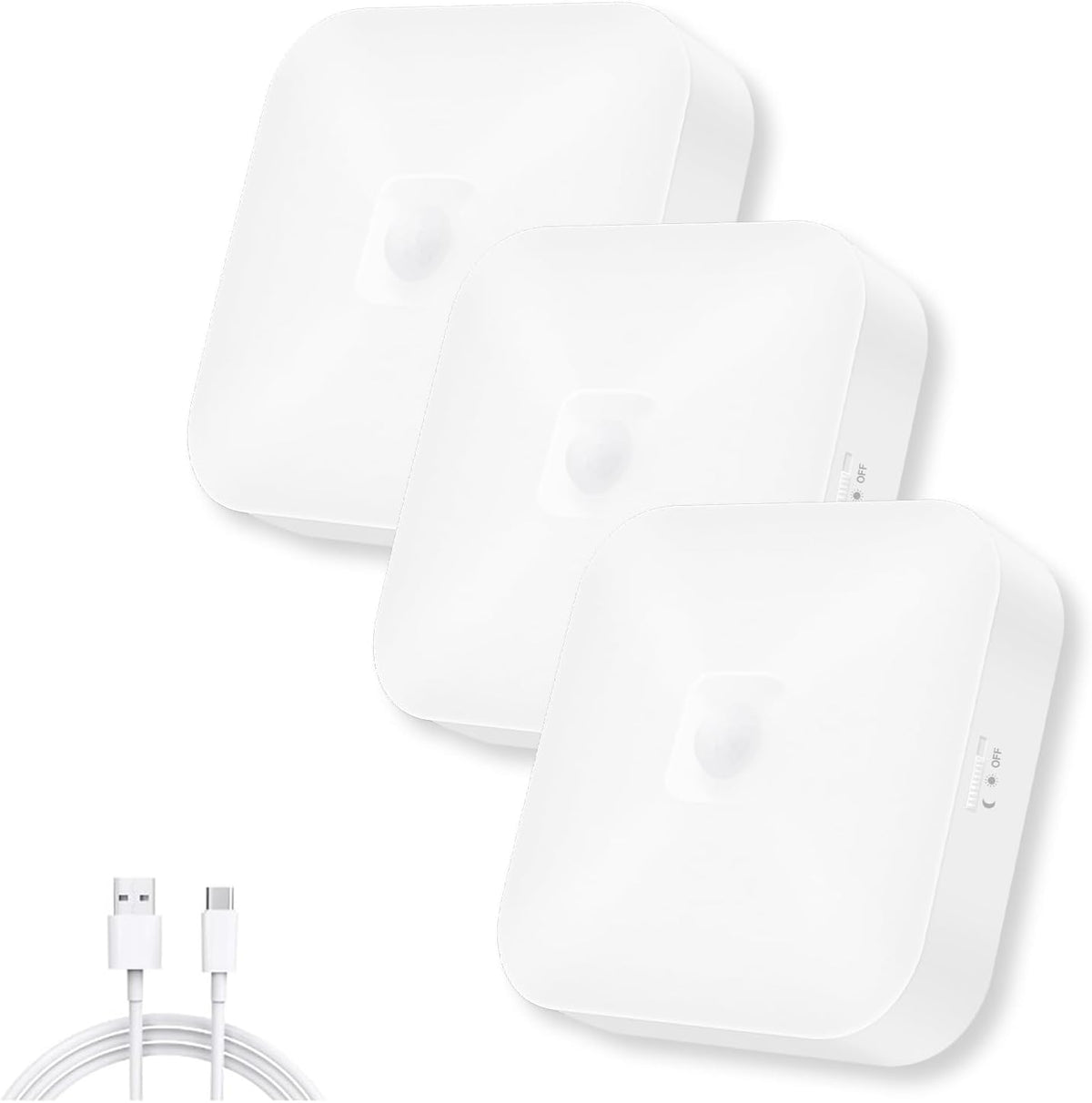 WhitePoplar ceiling light, wireless, motion-activated, no wiring required