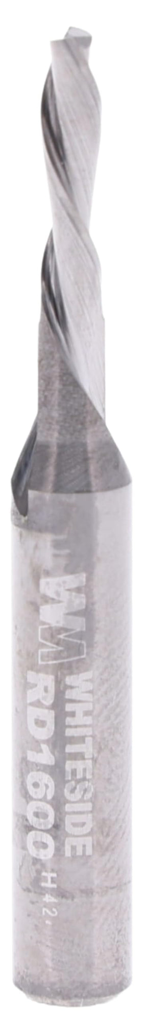 Whiteside RD1600 dimension-detail highlights precise 1/8-inch diameter routing.