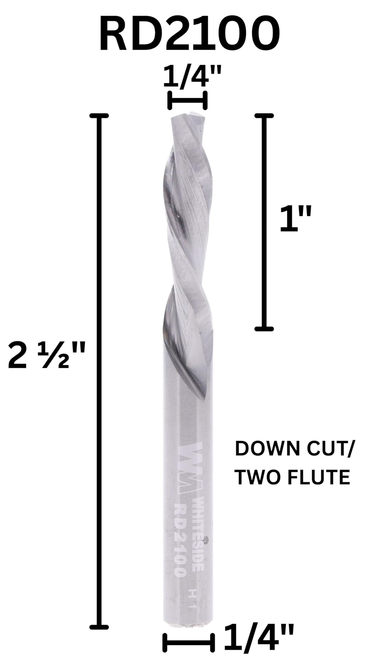 Whiteside RD2100 solid carbide close-up shows durable cutting tips.