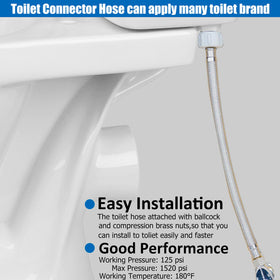 WHK hose is leak-tested up to 125 PSI to minimize splashes.