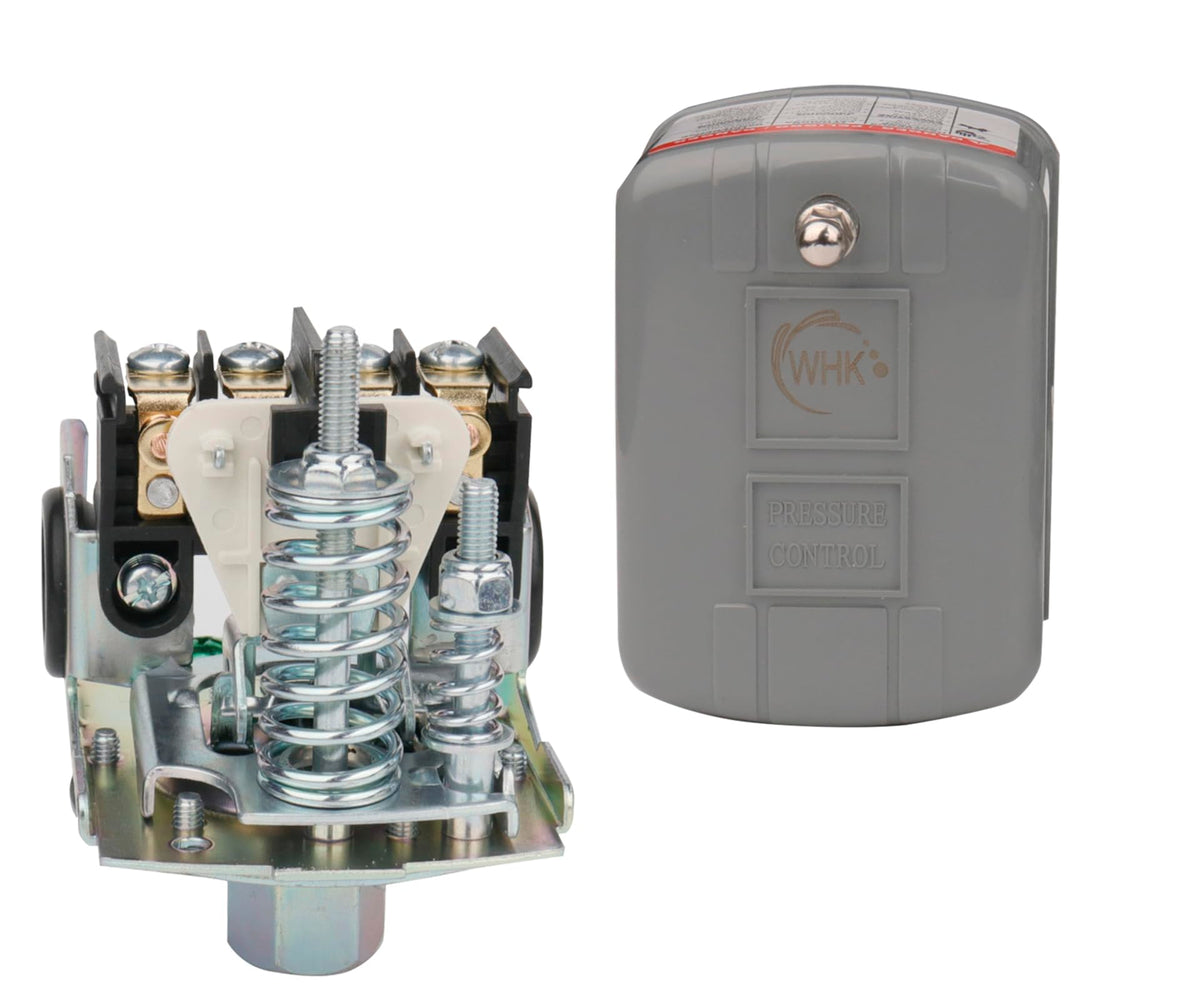WHK packaging includes 40-60 psi switch and warranty documentation