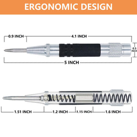 WHLLING automatic center punch with adjustable spring tension for light to heavy marks.