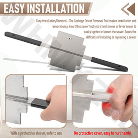 WHMYZHL Drain tool demonstrates easy installation and removal in tight spaces.