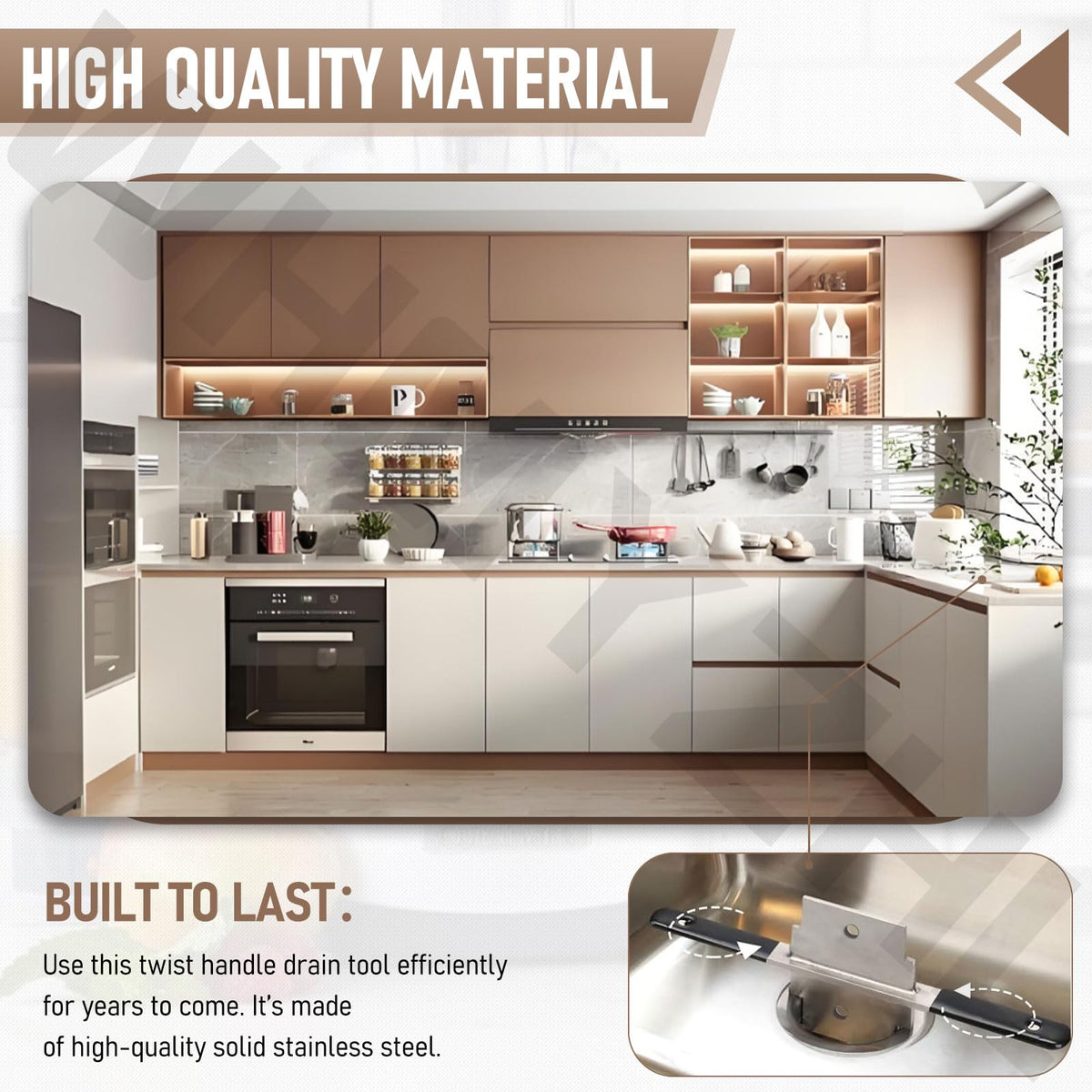 WHMYZHL Stainless steel body resists rust for durable kitchen use.