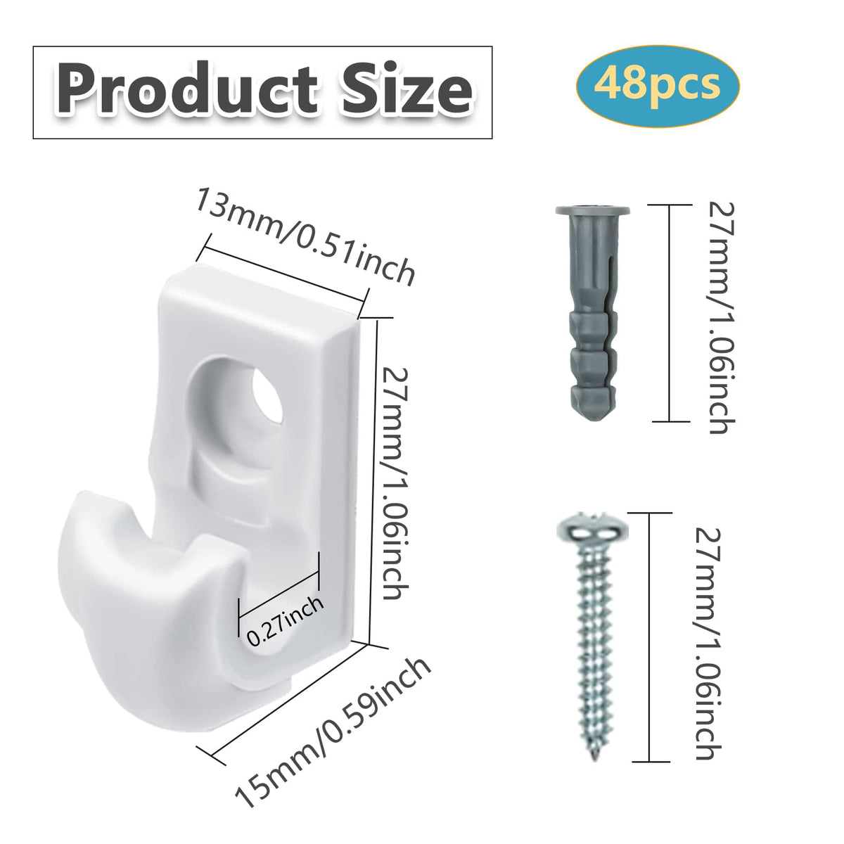 Whumsdog clip with screws and expansion tubes for easy installation