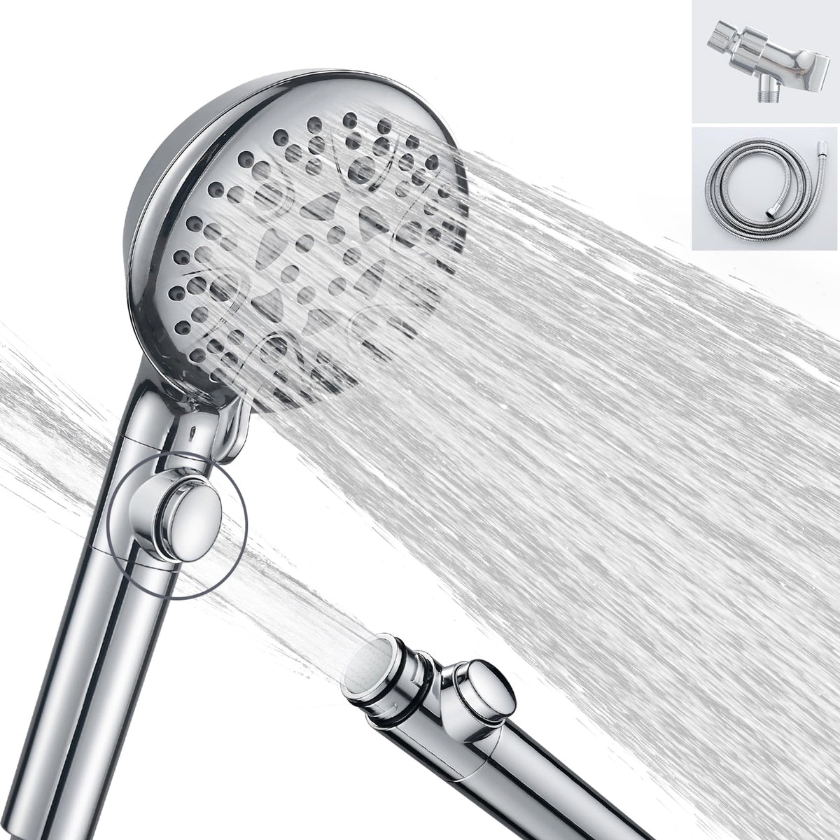 WHZeffect handheld shower head with eight modes for versatile water pressure and comfort