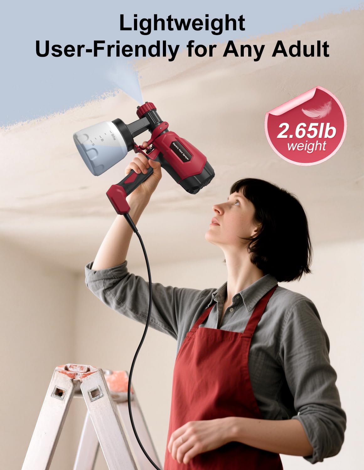 WIBENTL paint sprayer in tool-free assembly for quick setup.