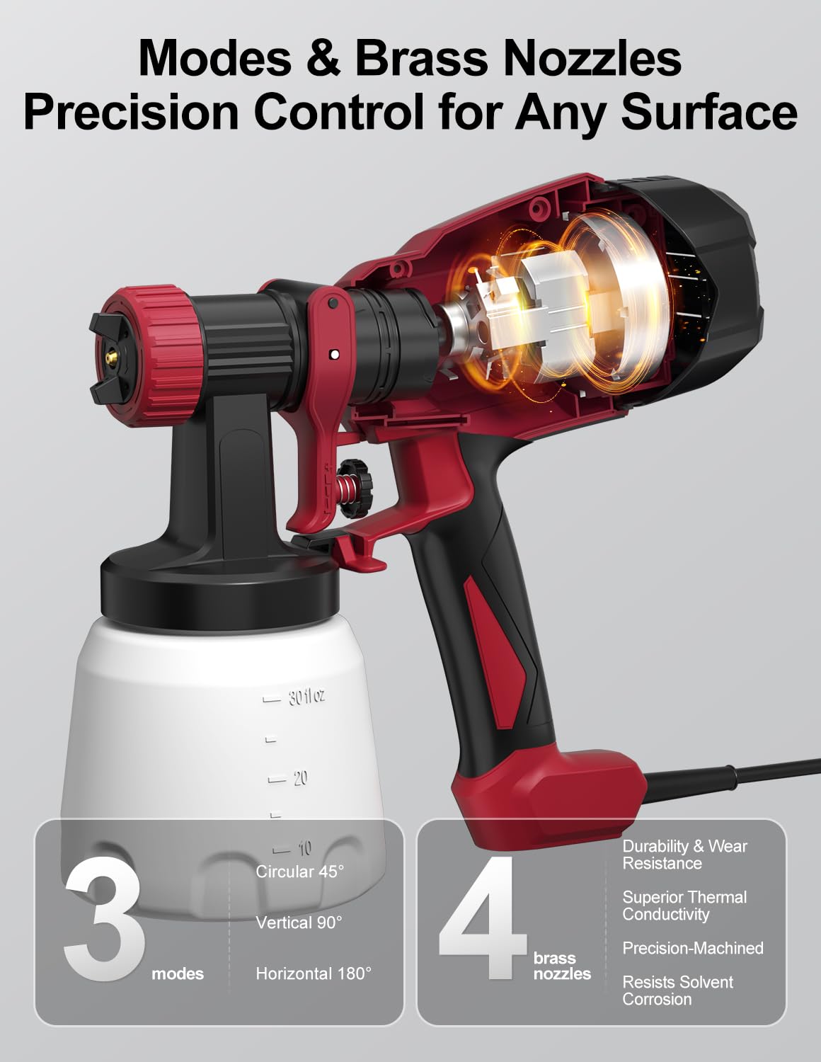 WIBENTL spray gun shows adjustable flow for controlled coating.
