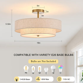 Widluth double-drum design provides balanced ambient light for dining and living spaces