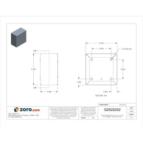 Wiegmann SC080804NK gray painted steel rear view suitable for industrial enclosures.