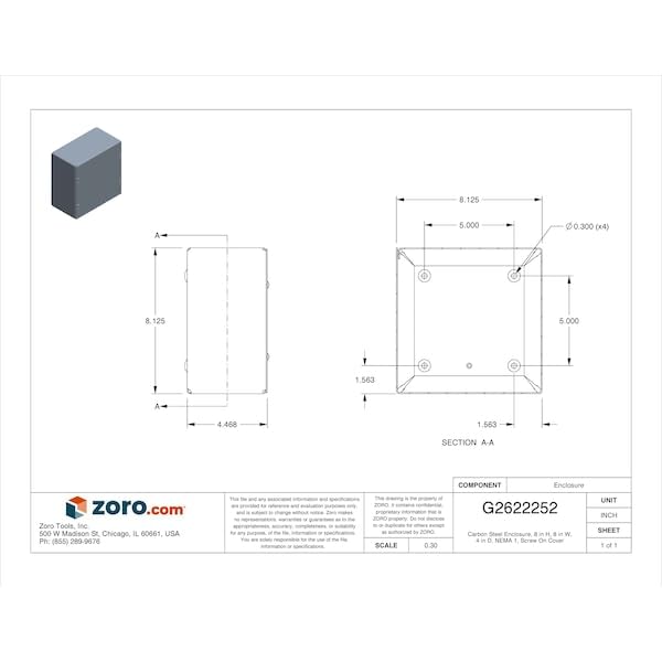 Wiegmann SC-Series pull box side view highlighting sturdy 16-gauge steel construction.
