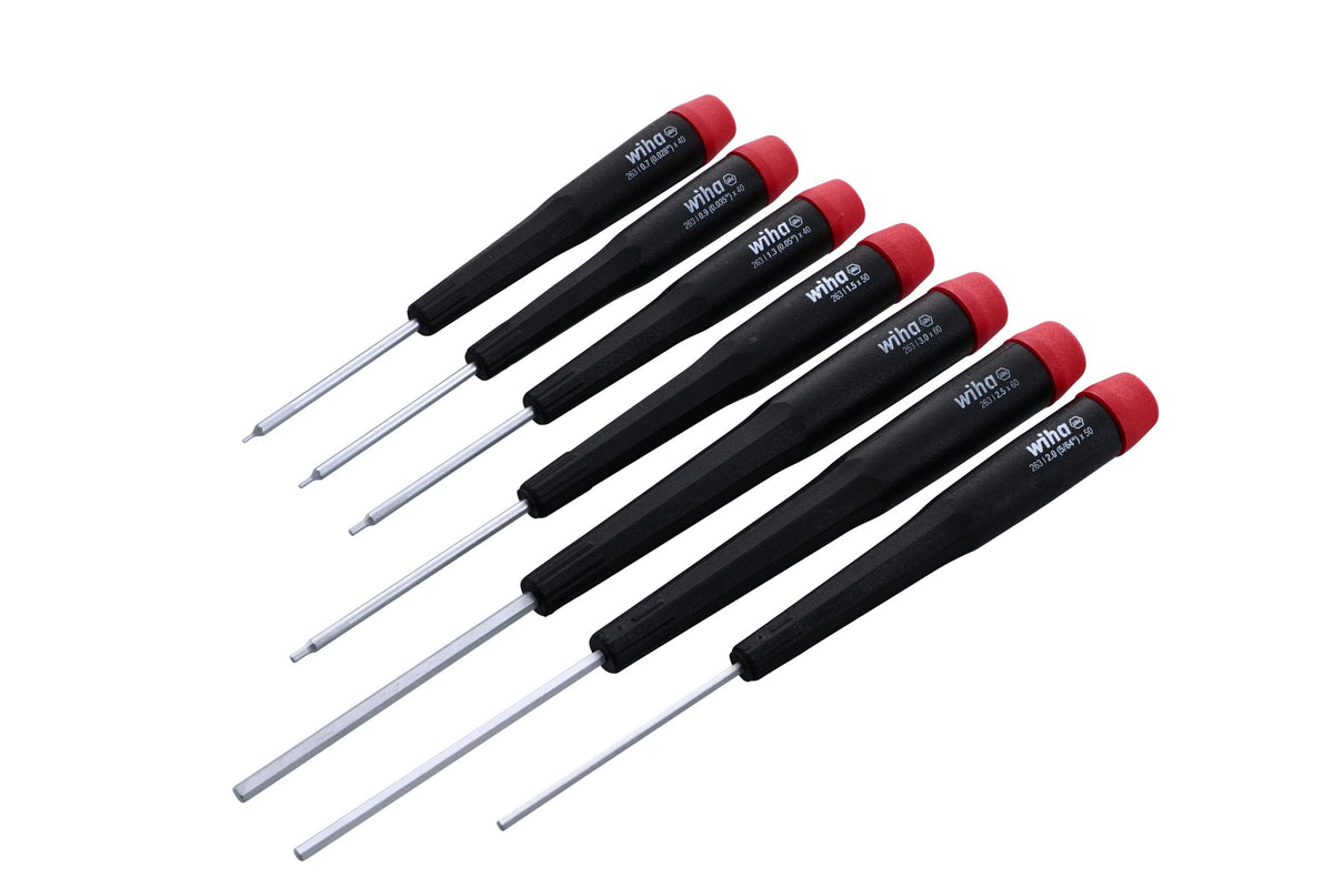 Wiha 26390 hex screwdriver with 0.7mm tip for precise electronics and small-fastener work