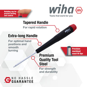 Wiha 26390 hex screwdriver with 0.9mm tip for delicate fasteners and electronics