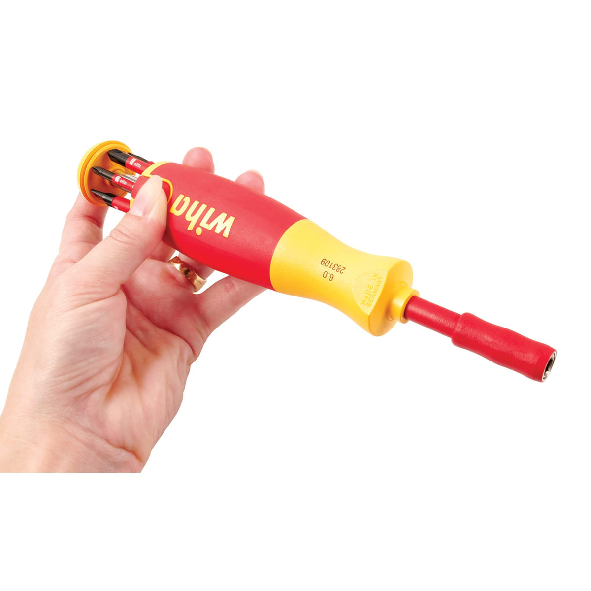 Wiha 28393 Slotted 6.5 SlimLine blade ideal for high-torque tasks.