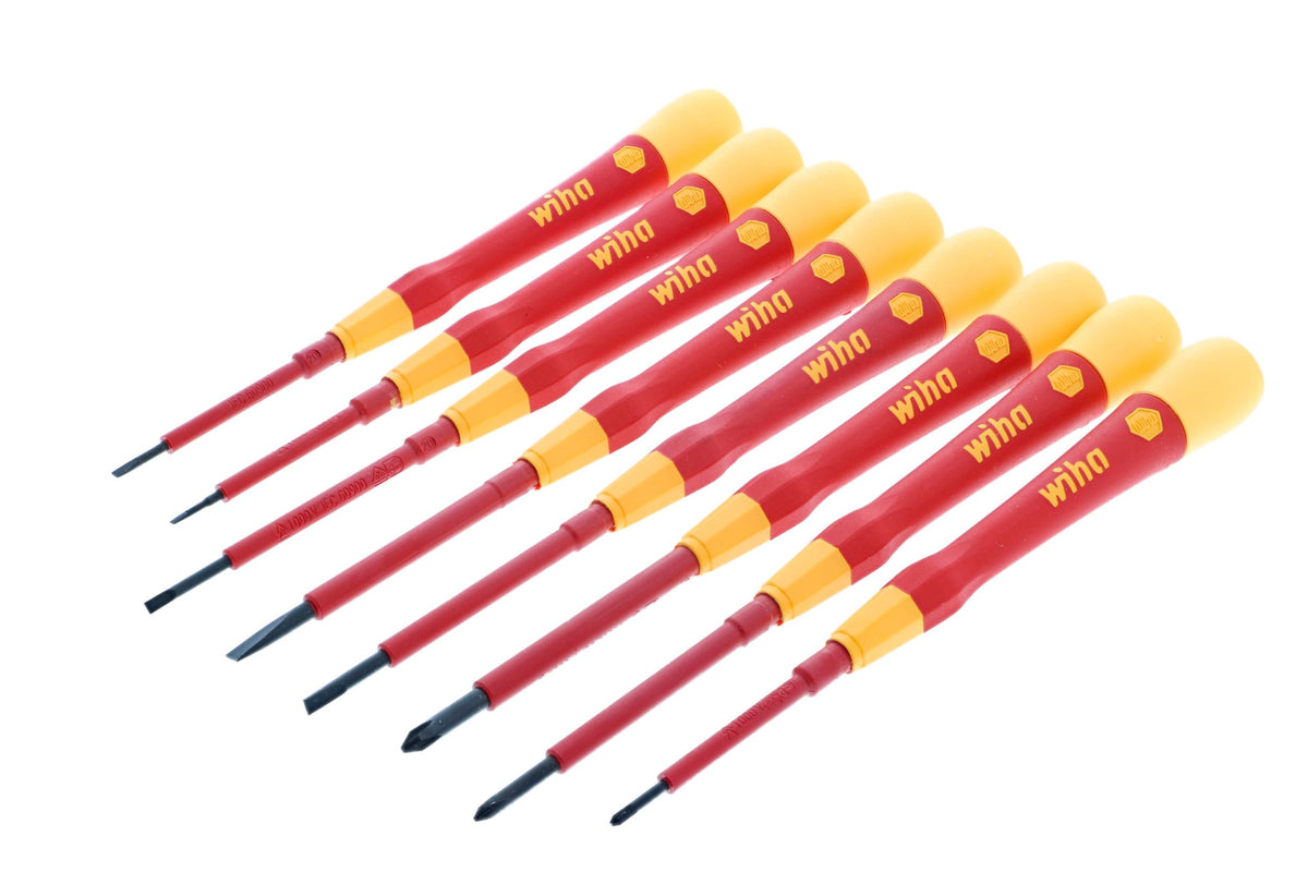 Wiha 32088 insulated PicoFinish screwdriver set for precision electronics work.