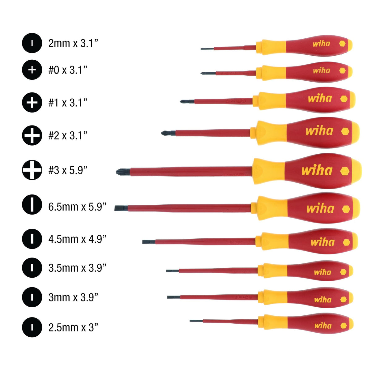 Wiha 32093 insulated slotted 3.5 mm blade for robust screws