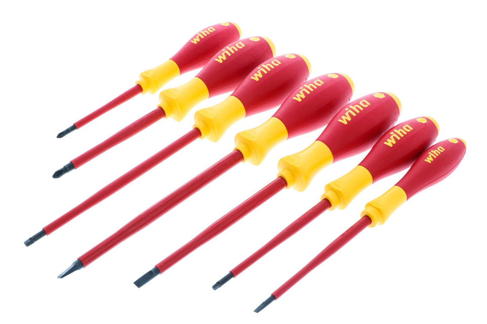 Wiha 32097 insulated soft finish screwdriver slotted 3.5 mm for safe electrical work
