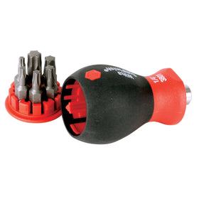 Wiha 38045 stubby screwdriver with six-in-one bits for compact storage