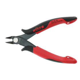 Wiha 56818 wide pointed head diagonal cutters for precise flush cuts in copper wire