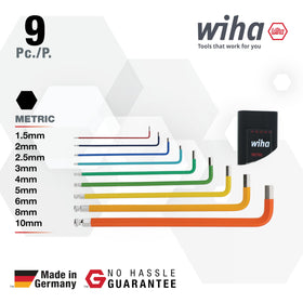 Wiha color coded keys speed identification for quick tool selection.