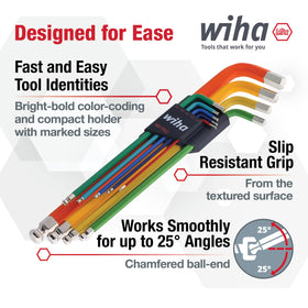 Wiha textured grip shafts reduce slip when hands are oily or sweaty.