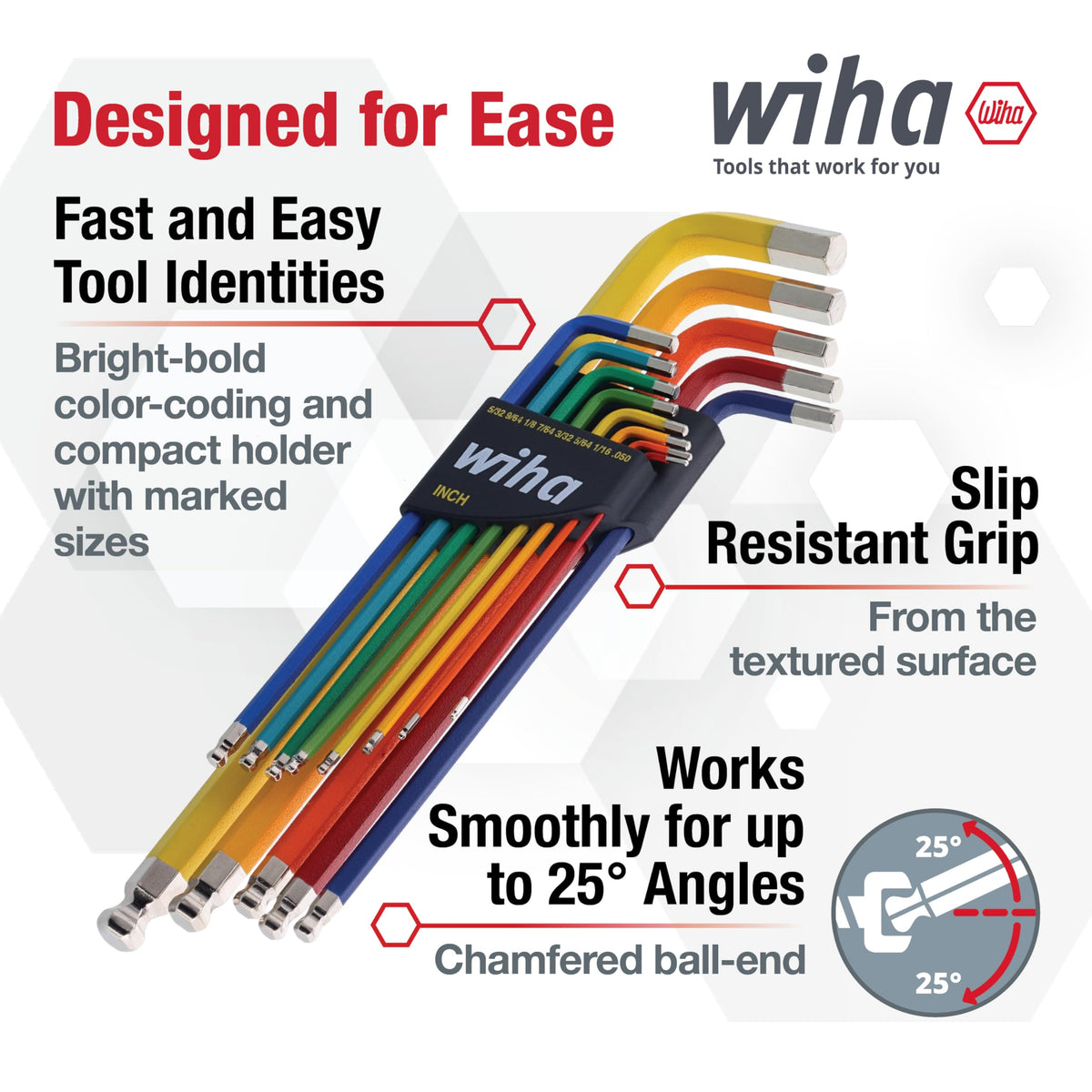 Wiha 66981 organized hex key holder keeping tools secure and accessible
