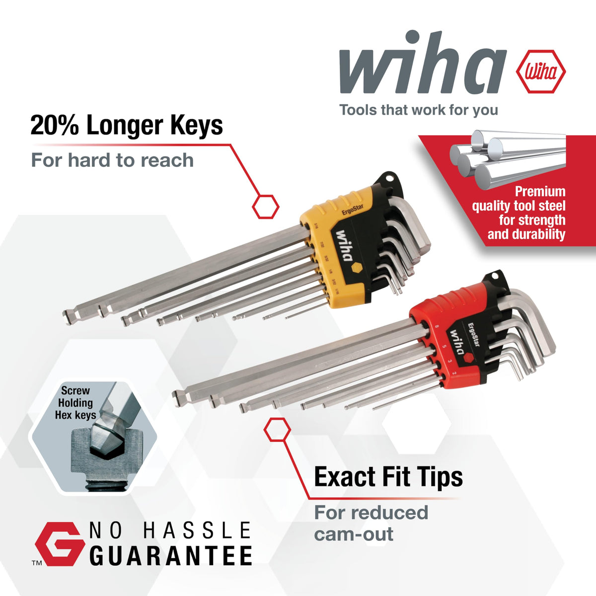 Metric ball-end sizes 1.5, 2.0, 2.5 mm of Wiha 66992 MagicRing system