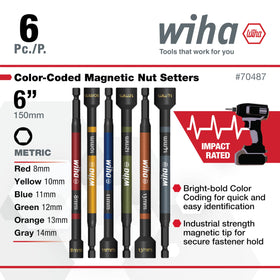 Wiha 70487 magnetic nut setter 11mm tip aligns with metric nuts