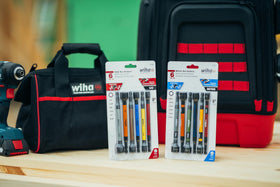 Wiha 70487 magnetic nut setter set on workbench with color-coded organization
